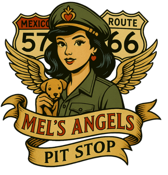 🐾No transport needed? You can still ride with the Angels. Shop Mel’s Angels Pit Stop for merch made for animal lovers, road warriors, and border-crossing hearts.🐾